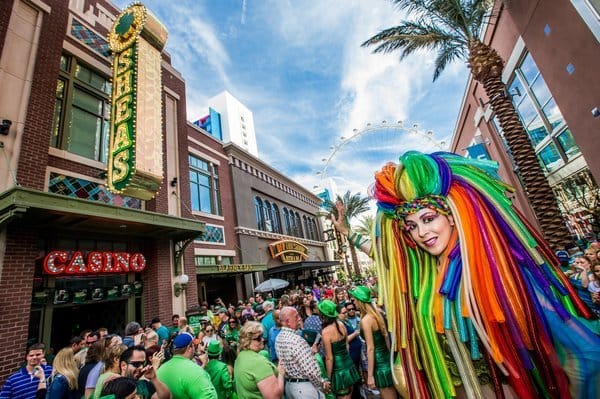 St. Patrick's Day celebration on Fremont Street, Las Vegas.