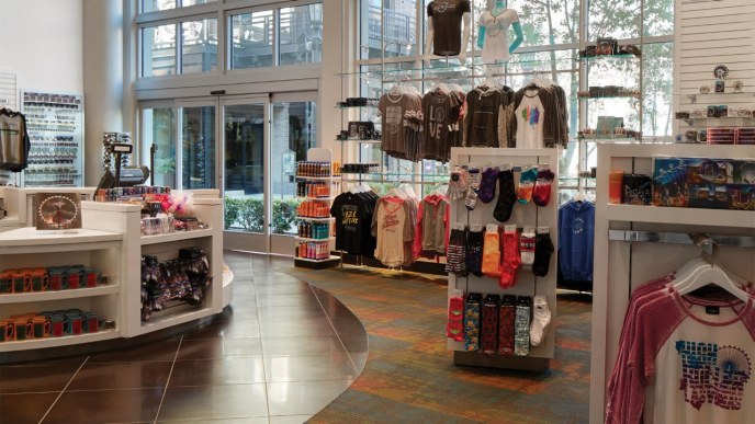 Interior of a souvenir shop.